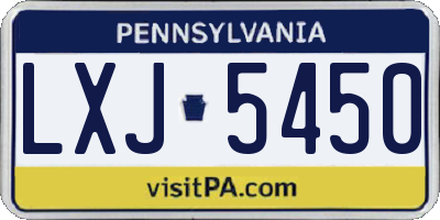 PA license plate LXJ5450