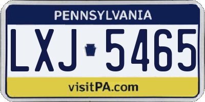 PA license plate LXJ5465