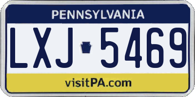 PA license plate LXJ5469