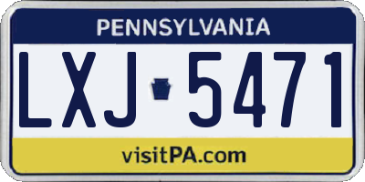 PA license plate LXJ5471