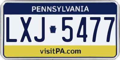 PA license plate LXJ5477