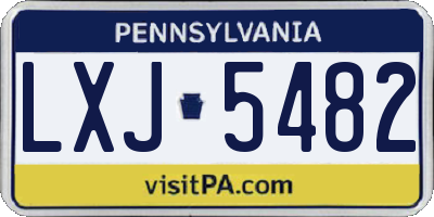 PA license plate LXJ5482
