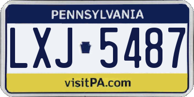PA license plate LXJ5487