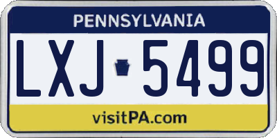 PA license plate LXJ5499