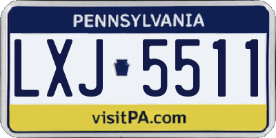 PA license plate LXJ5511