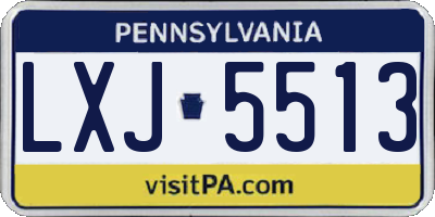 PA license plate LXJ5513