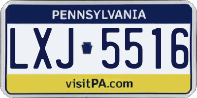 PA license plate LXJ5516