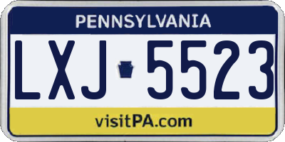 PA license plate LXJ5523