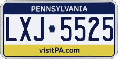 PA license plate LXJ5525