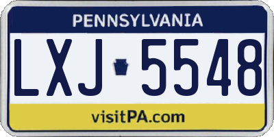 PA license plate LXJ5548