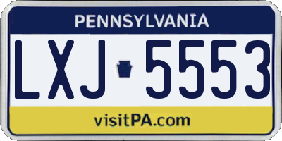 PA license plate LXJ5553