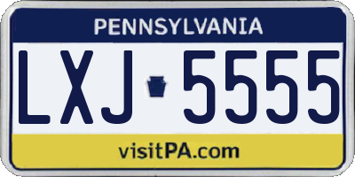 PA license plate LXJ5555