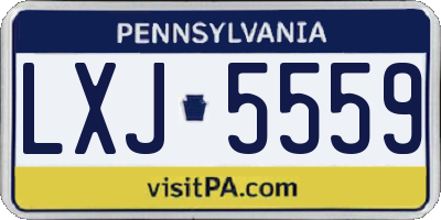 PA license plate LXJ5559