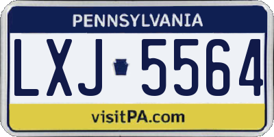 PA license plate LXJ5564