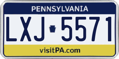 PA license plate LXJ5571