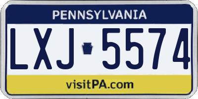 PA license plate LXJ5574