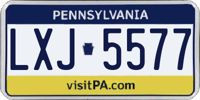 PA license plate LXJ5577