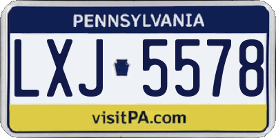 PA license plate LXJ5578