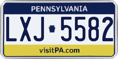 PA license plate LXJ5582