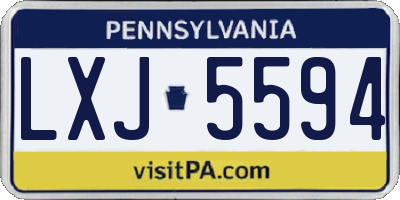 PA license plate LXJ5594
