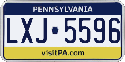PA license plate LXJ5596