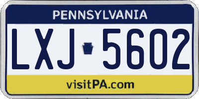 PA license plate LXJ5602