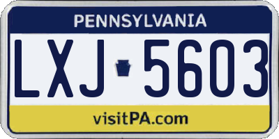 PA license plate LXJ5603