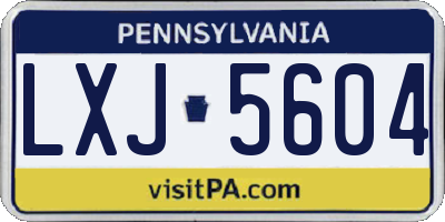 PA license plate LXJ5604
