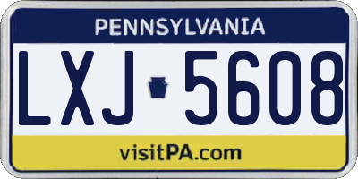 PA license plate LXJ5608