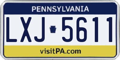 PA license plate LXJ5611