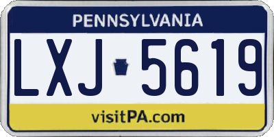 PA license plate LXJ5619