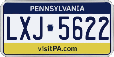 PA license plate LXJ5622