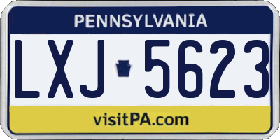 PA license plate LXJ5623