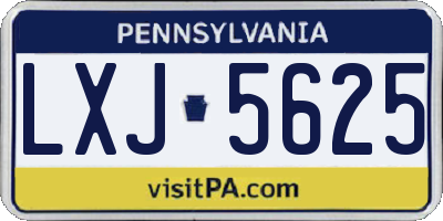 PA license plate LXJ5625