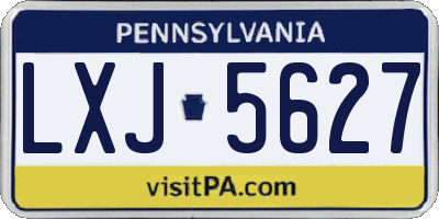 PA license plate LXJ5627