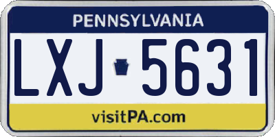 PA license plate LXJ5631