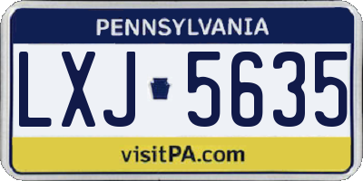 PA license plate LXJ5635