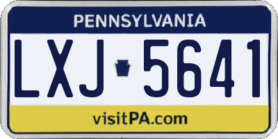 PA license plate LXJ5641