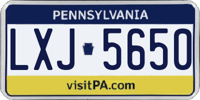 PA license plate LXJ5650