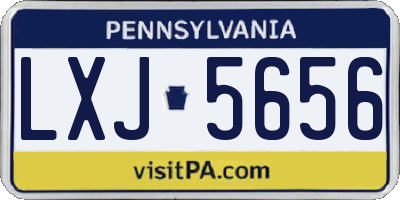 PA license plate LXJ5656