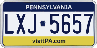 PA license plate LXJ5657