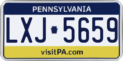 PA license plate LXJ5659