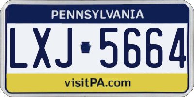 PA license plate LXJ5664