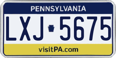 PA license plate LXJ5675