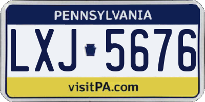 PA license plate LXJ5676