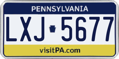 PA license plate LXJ5677