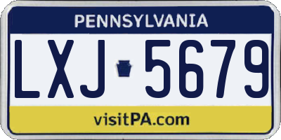 PA license plate LXJ5679