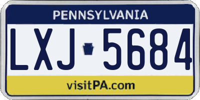 PA license plate LXJ5684