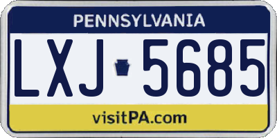 PA license plate LXJ5685