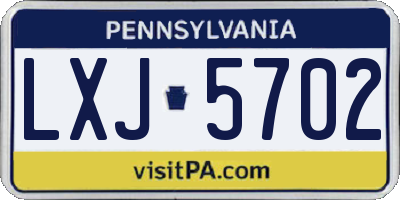 PA license plate LXJ5702